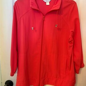 Christopher & Banks Pink Zip-Up Rain Jacket